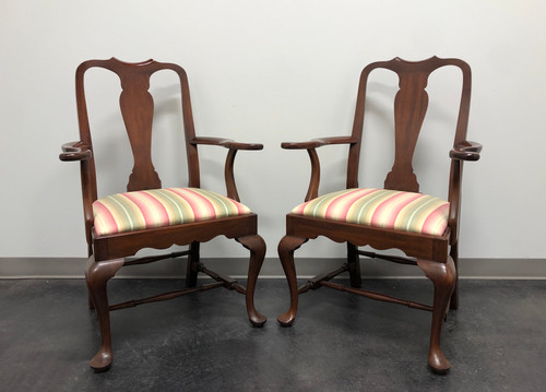 SOLD - HENKEL HARRIS 104A 29 SPNEA Mahogany Queen Anne Dining Armchairs - Pair