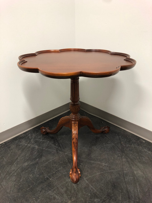 SOLD - Vintage Chippendale Style Mahogany Pie Crust Table with Ball in Claw Feet