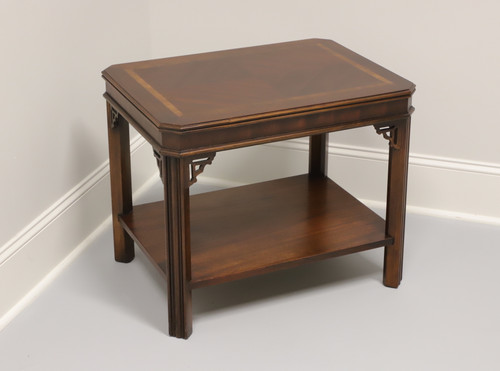 SOLD - LANE  Inlaid Mahogany Chippendale Style End Side Table 