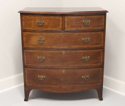 SOLD - Antique 19th Century Hepplewhite Inlaid Banded Mahogany Bowfront Chest