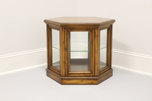 SOLD - WEIMAN Mid Century Hexagonal Glass Cabinet Accent Table