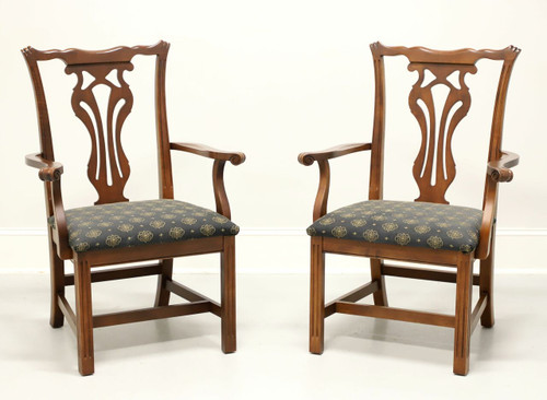 KNOB CREEK Mahogany Chippendale Dining Armchairs - Pair