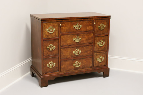 SOLD - BAKER Chippendale Style Burl Walnut Flip Top Serving Chest