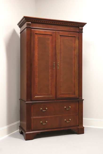 SOLD - ETHAN ALLEN 18th Century Banded Mahogany Armoire / Linen Press