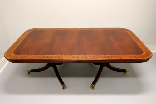 SOLD - Double Pedestal Mahogany Dining Table with Satinwood Banding from Englishman's