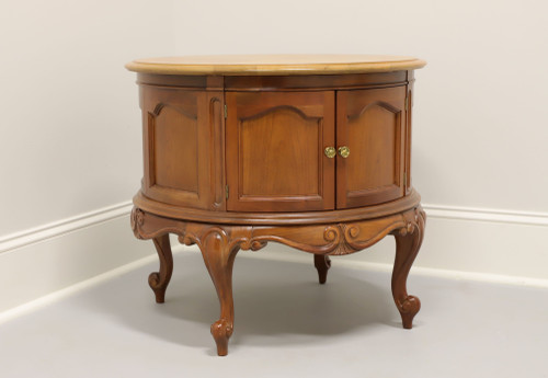 SOLD - WEIMAN French Country Louis XV Style Round Cabinet Accent Table