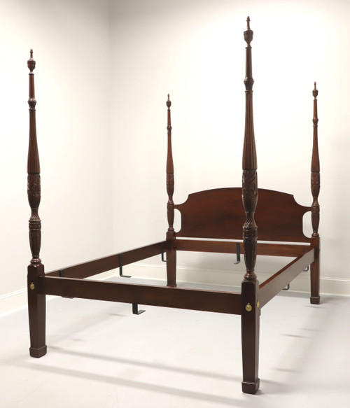 SOLD -  HENKEL HARRIS 150 29 Mahogany Queen Size Rice Carved Four Poster Bed