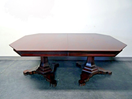 SOLD - EJ VICTOR Transitional Banquet Size 10ft Double Pedestal Dining Table