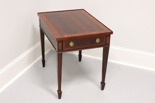 SOLD - HEKMAN Flame Mahogany Hepplewhite End Side Table with Spade Feet