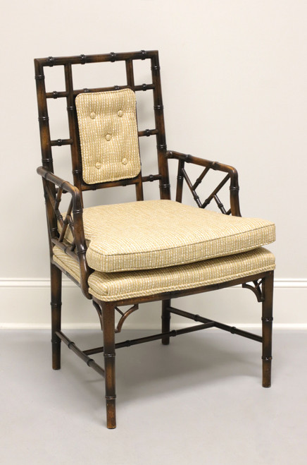 SOLD - Vintage Chinoiserie Faux Bamboo & Cane Armchair