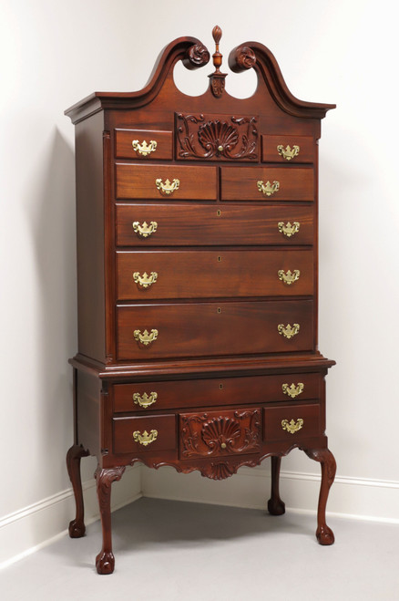 SOLD - CRAFTIQUE Solid Mahogany Philadelphia Chippendale Style Highboy Chest with Ball in Claw Feet