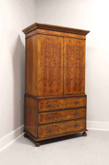 SOLD - Circa 1800 English Yew Wood William & Mary Style Armoire / Linen Press