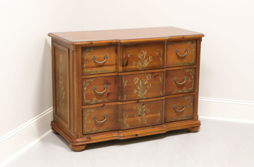 SOLD - PULASKI French Country Pine Bachelor Chest with Painted Floral Motif