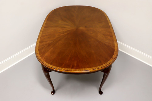 SOLD - HICKORY CHAIR Banded Mahogany Queen Anne Oval Dining Table