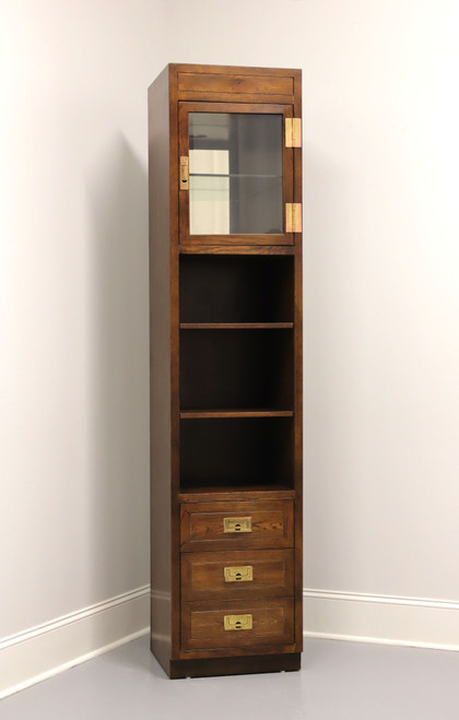 SOLD - HENREDON Scene One Campaign Style Slender Curio Cabinet