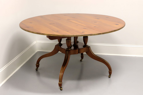 SOLD - BAKER Historic Charleston Regency Distressed Pine Pedestal Dining Table