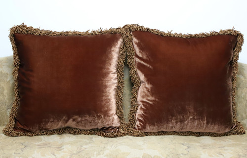 SOLD - MARGE CARSON Large Pillows with Fringe - Pair