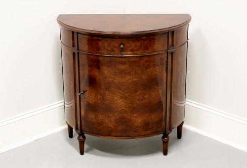 SOLD - Hepplewhite Inlaid Burl Maple Demilune Console Cabinet