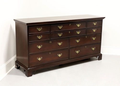 SOLD - CRAFTIQUE Solid Mahogany Chippendale Ten-Drawer Triple Dresser