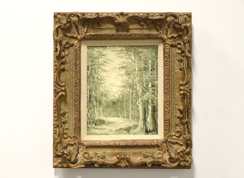 SOLD - Original Oil on Canvas Painting of Forest Scene signed Malaeti