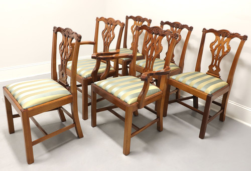 SOLD - GEORGIAN FURNISHING CO Solid Mahogany Chippendale Dining Chairs - Set of 6
