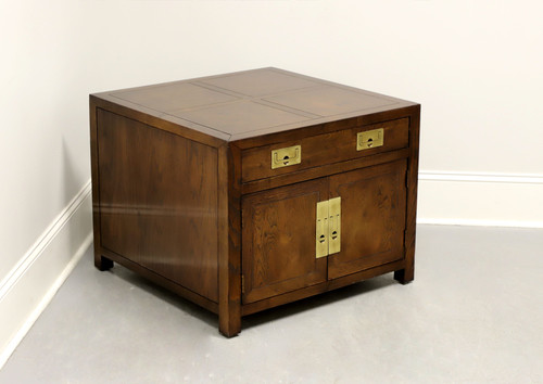 SOLD - HENREDON Scene One Campaign Style Cabinet End Side Table