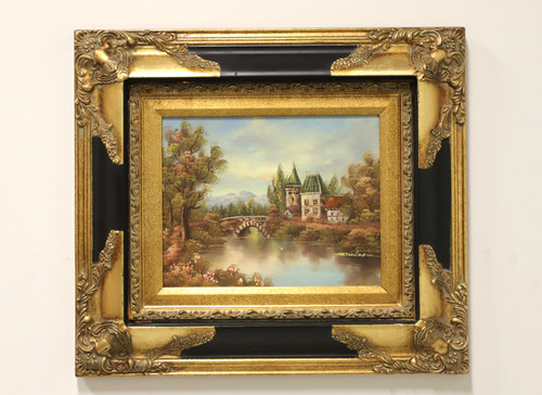 SOLD - 20th Century Original Oil on Board - German River Scene - Signed Mathilda