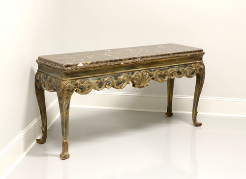 SOLD - EJ VICTOR French Louis XV Style Marble Top Console Sofa Table