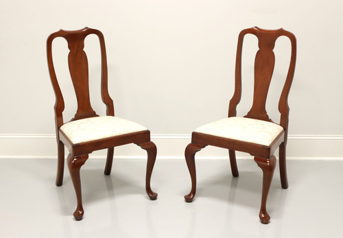 SOLD - HENKEL HARRIS 105S 24 Solid Wild Black Cherry Queen Anne Dining Side Chairs - Pair C