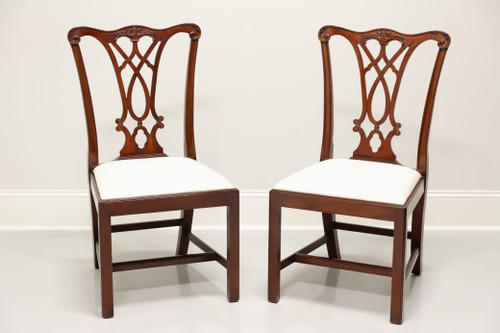 SOLD - HENKEL HARRIS 107S 29 Mahogany Chippendale Dining Side Chairs - Pair A