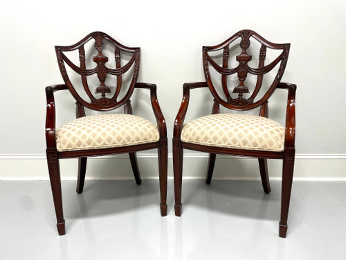 MAITLAND SMITH Mahogany Hepplewhite Style Dining Armchairs - Pair MAITLAND SMITH Mahogany Hepplewhite Style Dining Armchairs - Pair