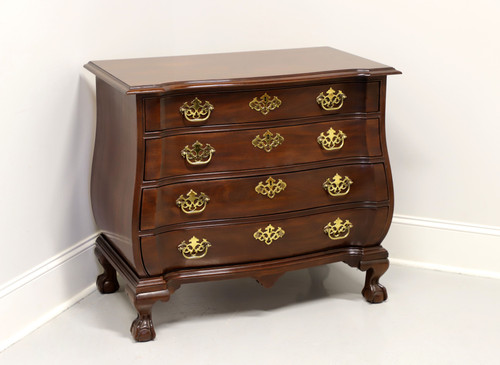 SOLD - DREXEL HERITAGE Mahogany Chippendale Bombe Bachelor Chest with Ball in Claw Feet