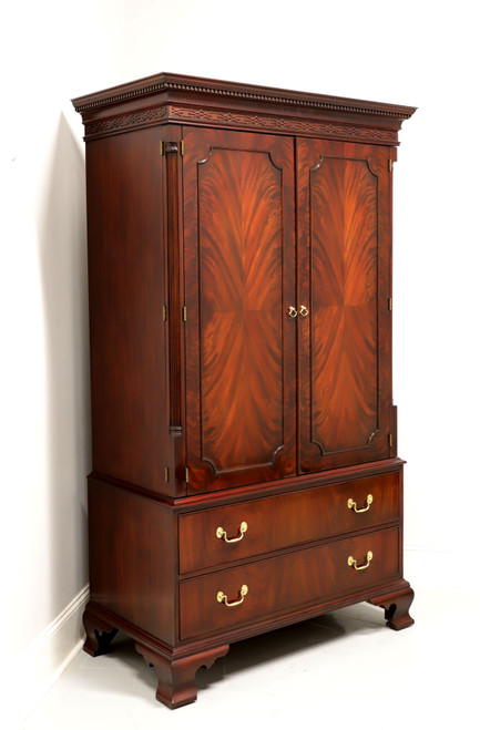 SOLD - HENKEL HARRIS 1246 29 Flame Mahogany Chippendale Entertainment Armoire