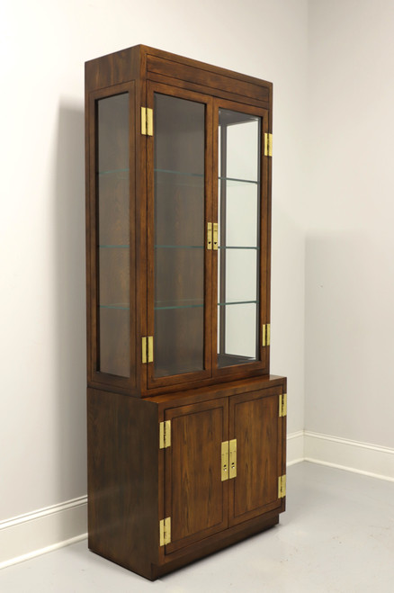 SOLD - HENREDON Scene One Campaign Style Narrow Curio China Display Cabinet - D