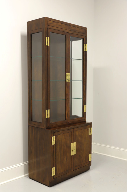 SOLD - HENREDON Scene One Campaign Style Narrow Curio China Display Cabinet - C