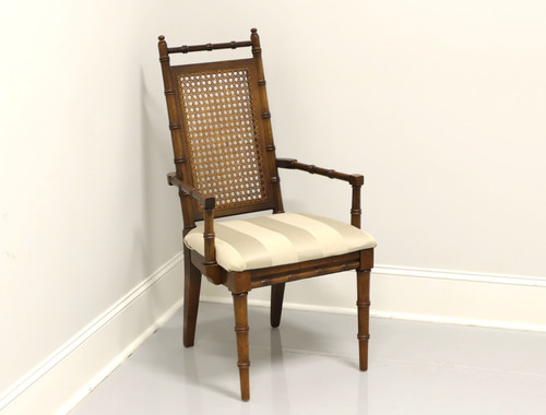 AMERICAN FURNITURE CO Mid 20th Century Faux Bamboo & Cane Armchair