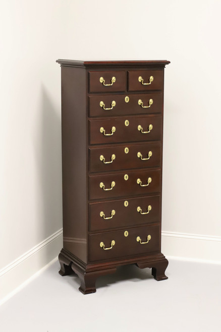 SOLD - COUNCILL CRAFTSMEN Solid Mahogany Chippendale Semainier Lingerie Chest with Ogee Feet