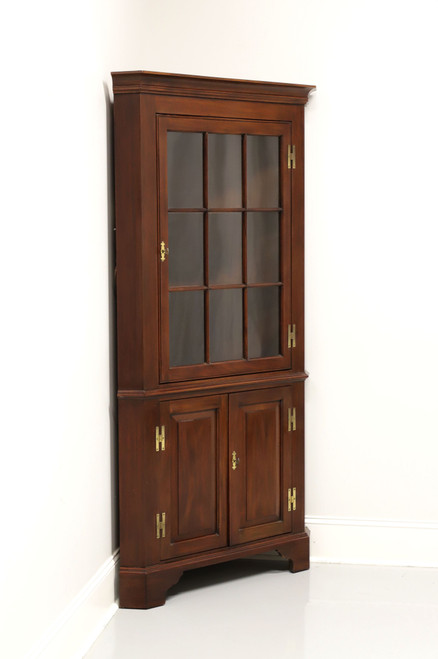 SOLD -  HENKEL HARRIS 1116H 29 Solid Mahogany Nine-Pane Lighted Corner Cabinet