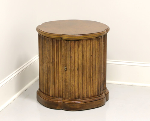 SOLD - Burl Walnut Clover Shaped Cabinet Accent Table by HENREDON