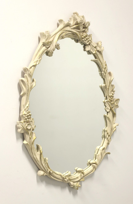 SOLD - CAROLINA MIRROR Oval Wall Mirror with Flora Motif