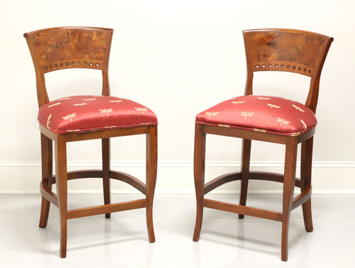 SOLD - Tiger & Burl Oak Counter Height Stools by Emerson et Cie - Pair B