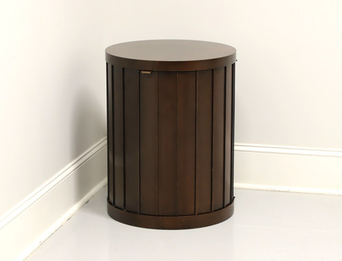 SOLD - Barbara Barry for BAKER Contemporary Mahogany Round Cabinet Accent Table