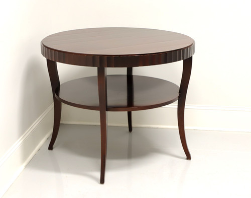 SOLD - Barbara Barry for BAKER Contemporary Mahogany Round Two-Tier Center Accent Table