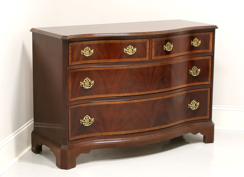 SOLD - HICKORY WHITE American Masterpiece Banded Mahogany Chippendale Bowfront Bachelor Chest