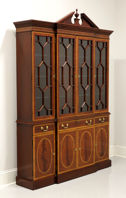 SOLD - COUNCILL CRAFTSMEN Inlaid Flame Mahogany Hepplewhite Breakfront China Cabinet