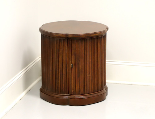 SOLD - HENREDON Burl Walnut Clover Shaped Cabinet Accent Table