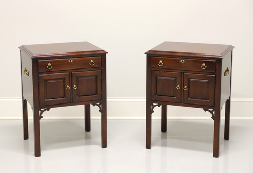 SOLD - STATTON Trutype Americana Old Towne Cherry Chippendale Style Nightstands - Pair