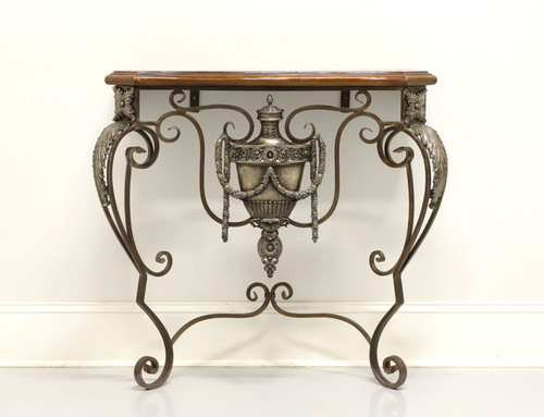 SOLD - MAITLAND SMITH Iron & Tooled Leather Pier Table / Wall Console