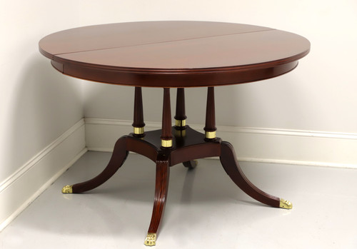 SOLD - CRAFTIQUE Solid Mahogany Regency 48" Round Single Pedestal Dining Table