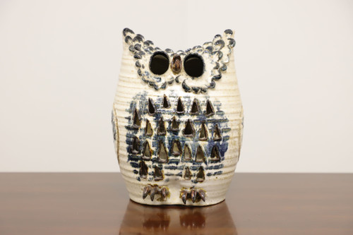 Mid 20th Century Pottery Art Owl